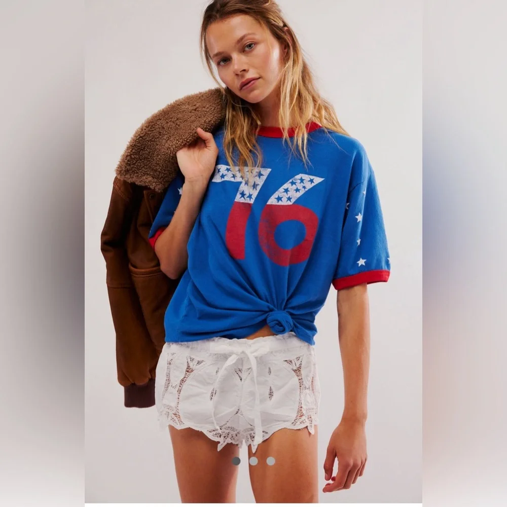 Free People Lost & Found Ringer Tee - Picture 1 of 9